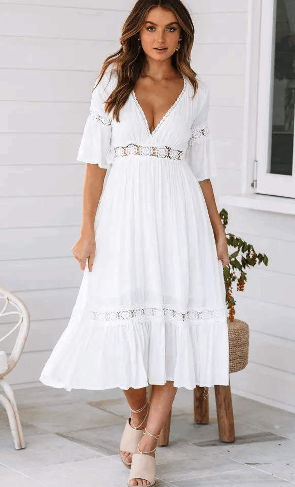 Robe Bohème Blanche Maxy