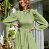 Robe Bohème Décontractée Vert Sauge