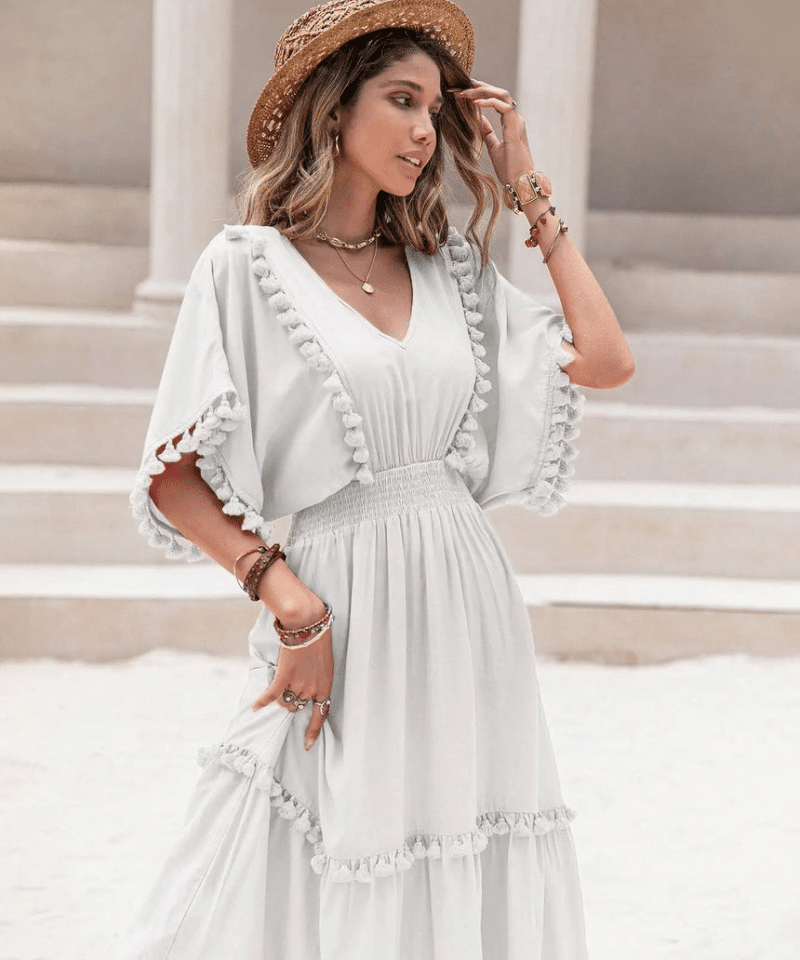 Robe Hippie Chic Blanche
