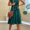 Robe Bohème Plissée Unie