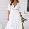 Robe Blanche Bohème Mi Longue
