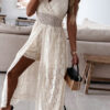 Robe Bohème Blanche Crochet Fendue