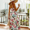 Robe Bohème Florale Dos Nu Fines Bretelles