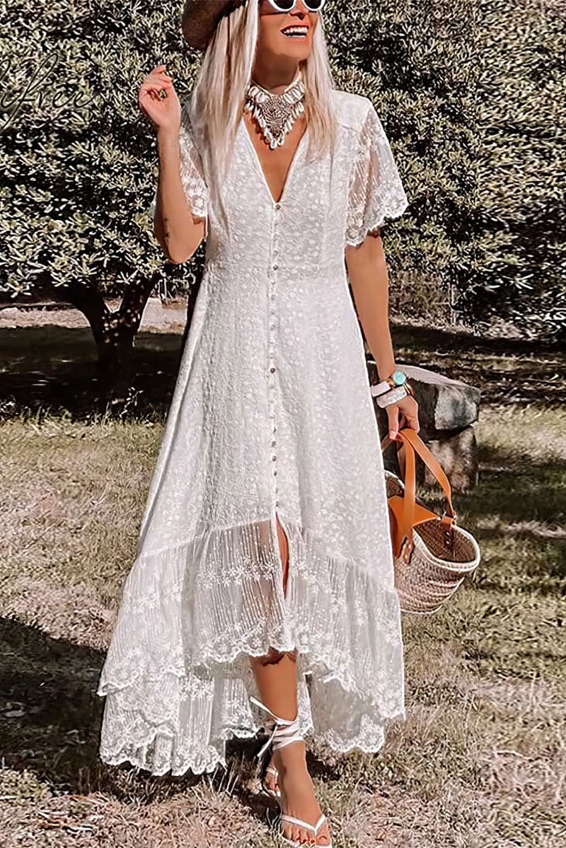 Robe de Mariée Bohème Mi Longue