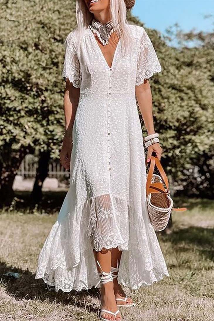 Robe de Mariée Bohème Mi Longue – Image 2