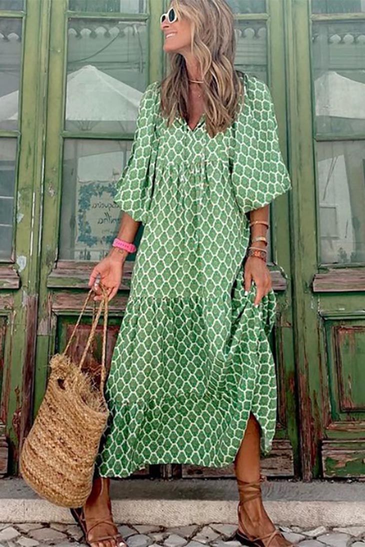Robe Longue Verte Bohème