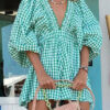 Robe Vichy Verte pour Femme