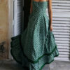 Robe longue vichy verte