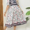 Robe Mi Longue Blanche a Fleurs