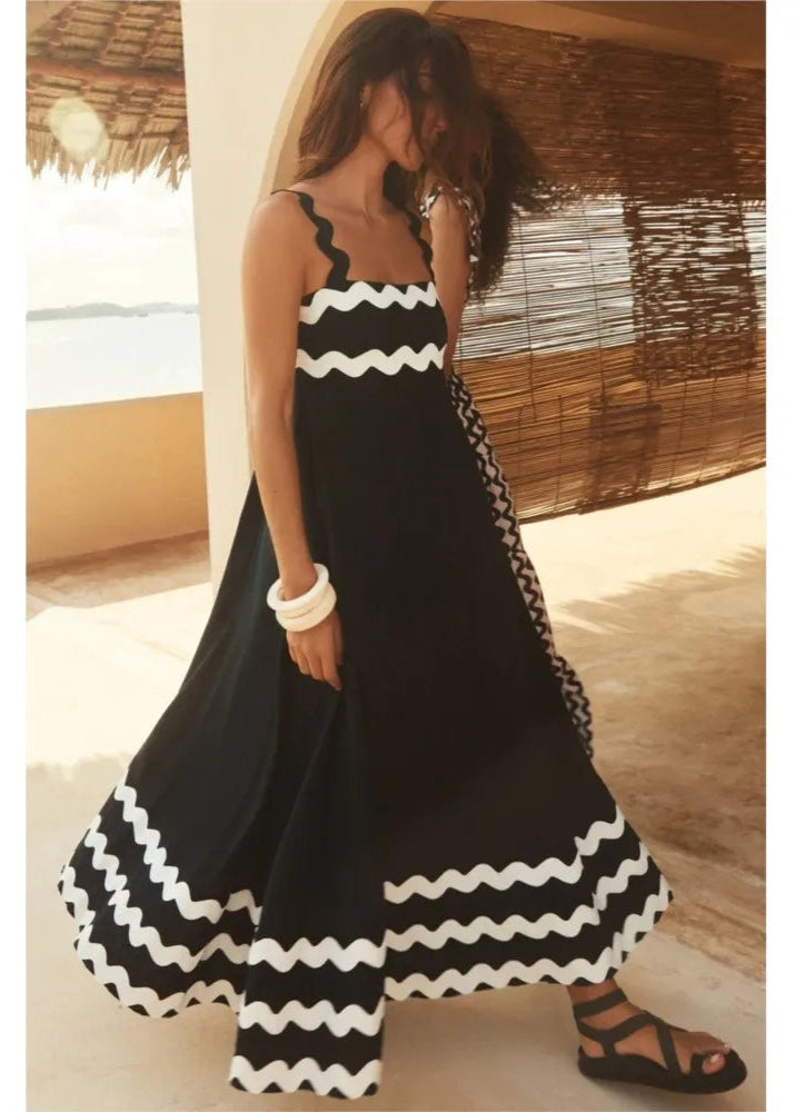 Robe Femme Ete Noire et Blanche