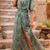 Robe Bohème Florale Verte