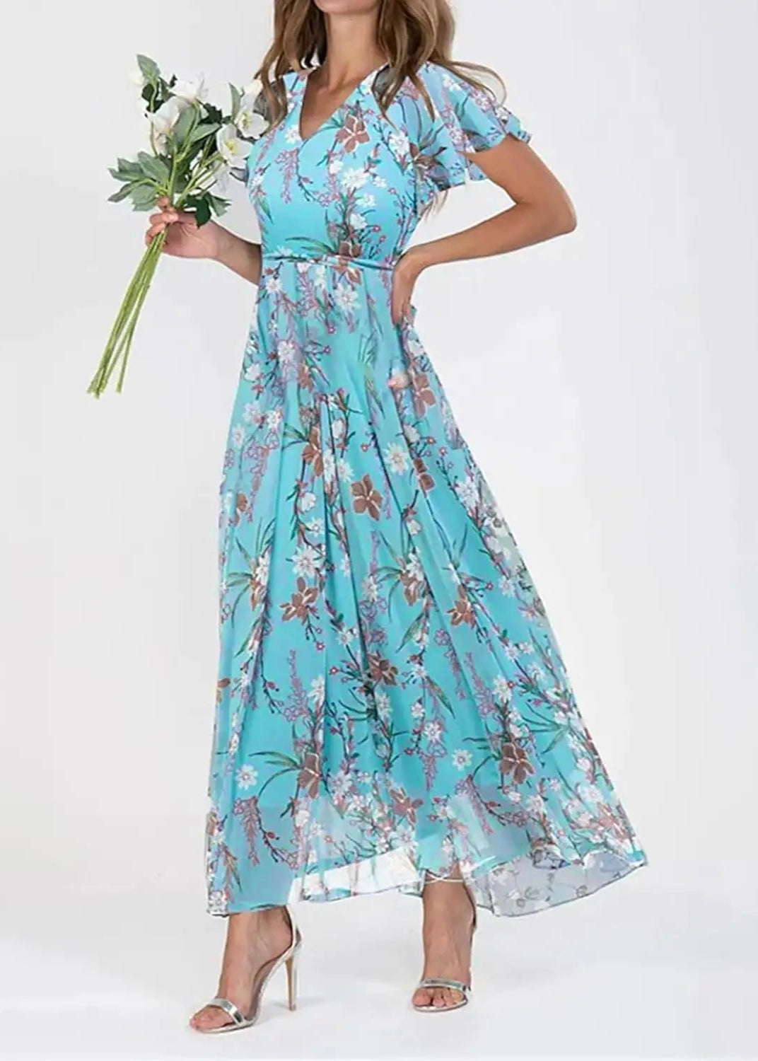 Robe Longue Ample Bleue Ciel