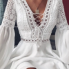 Robe Manches Longues Broderie et Lacets
