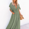 Robe Longue Ample Bohème Vert