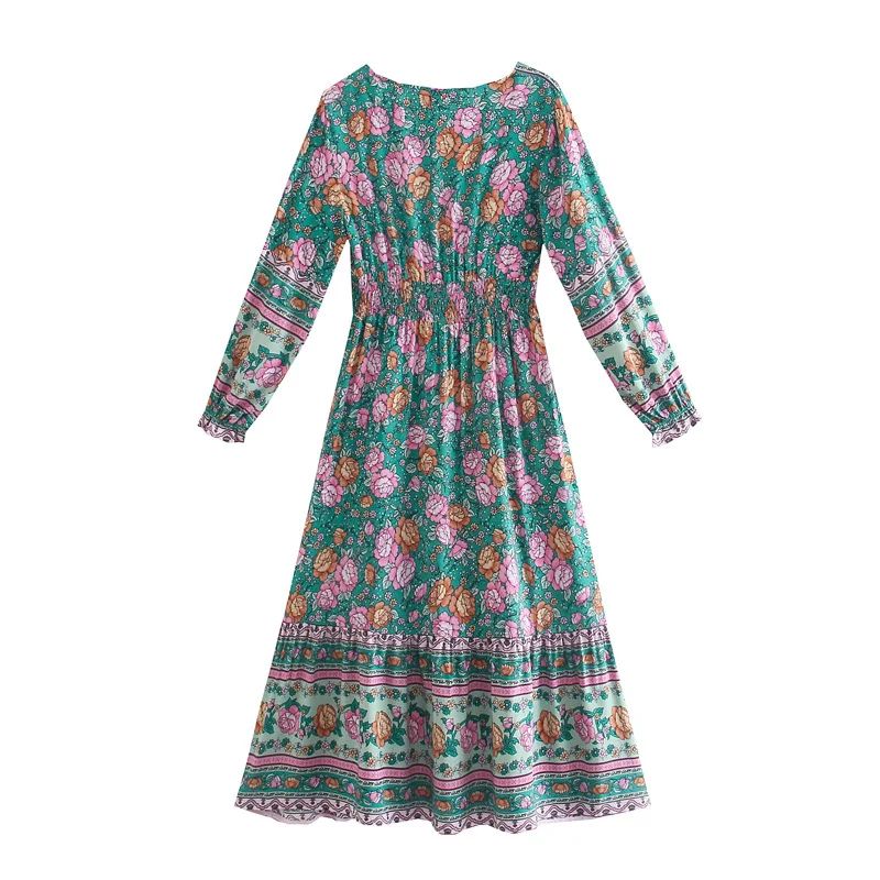 robe boheme vert emeraude – Image 4