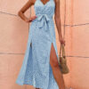 Robe Bohème Chic Fines Bretelles Bleu Clair