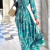 Robe Très Longue Bohème Verte