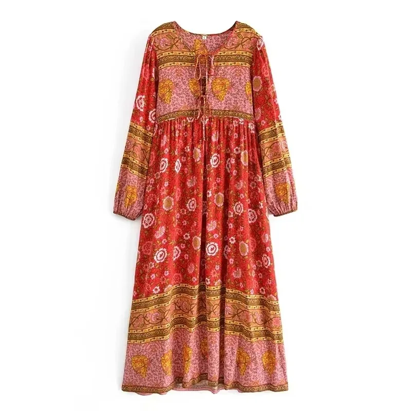 robe boheme rouge longue – Image 2