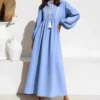 robe longue boheme chic bleu