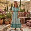robe longue boheme vert sauge