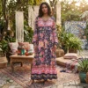 boheme robe fleurie longue