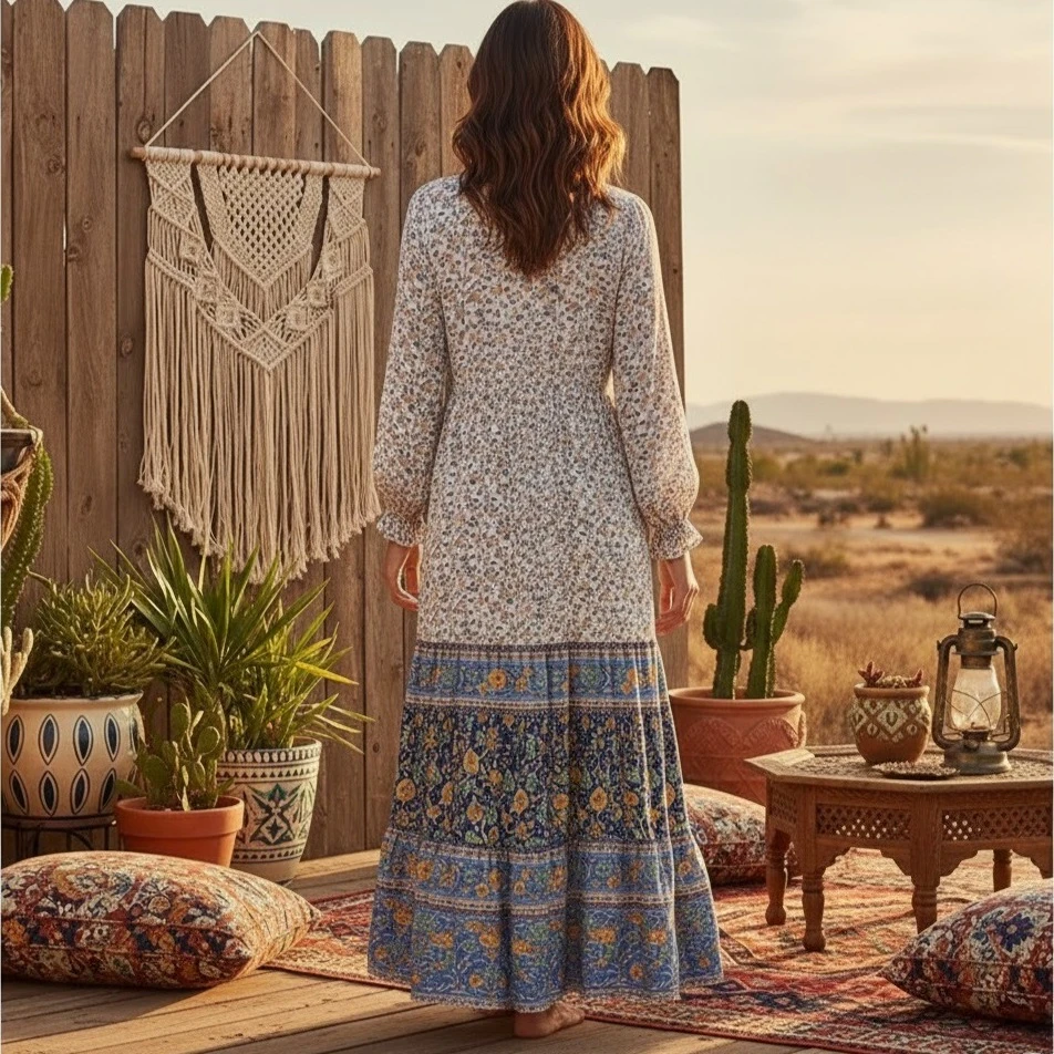 Robe longue esprit bohème – Image 2