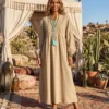 robe boheme beige longue