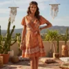 robe orange boheme