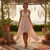robe longue rose boheme