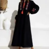 robe longue noire boheme chic