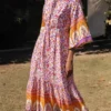 Bohème été robe longue femme