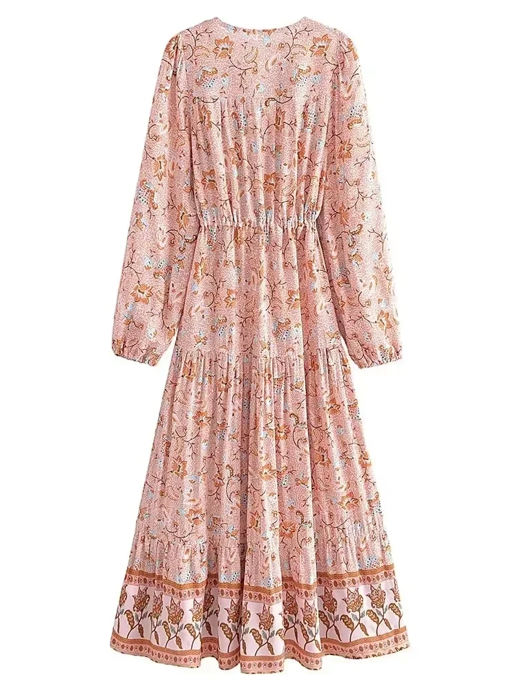 robe longue boheme rose – Image 3