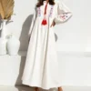 Robe bohème blanche longue
