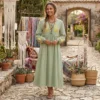 Robe longue boheme verte