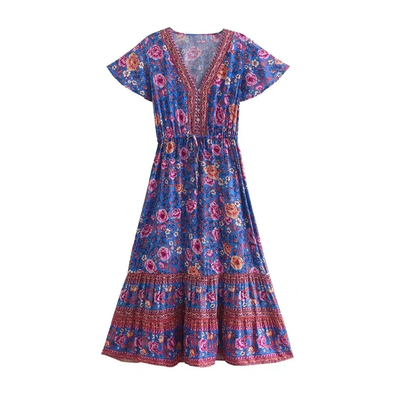 Robe longue bohème florale – Image 3
