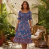 Robe longue boheme bleu