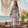 robe longue manche longue bohème