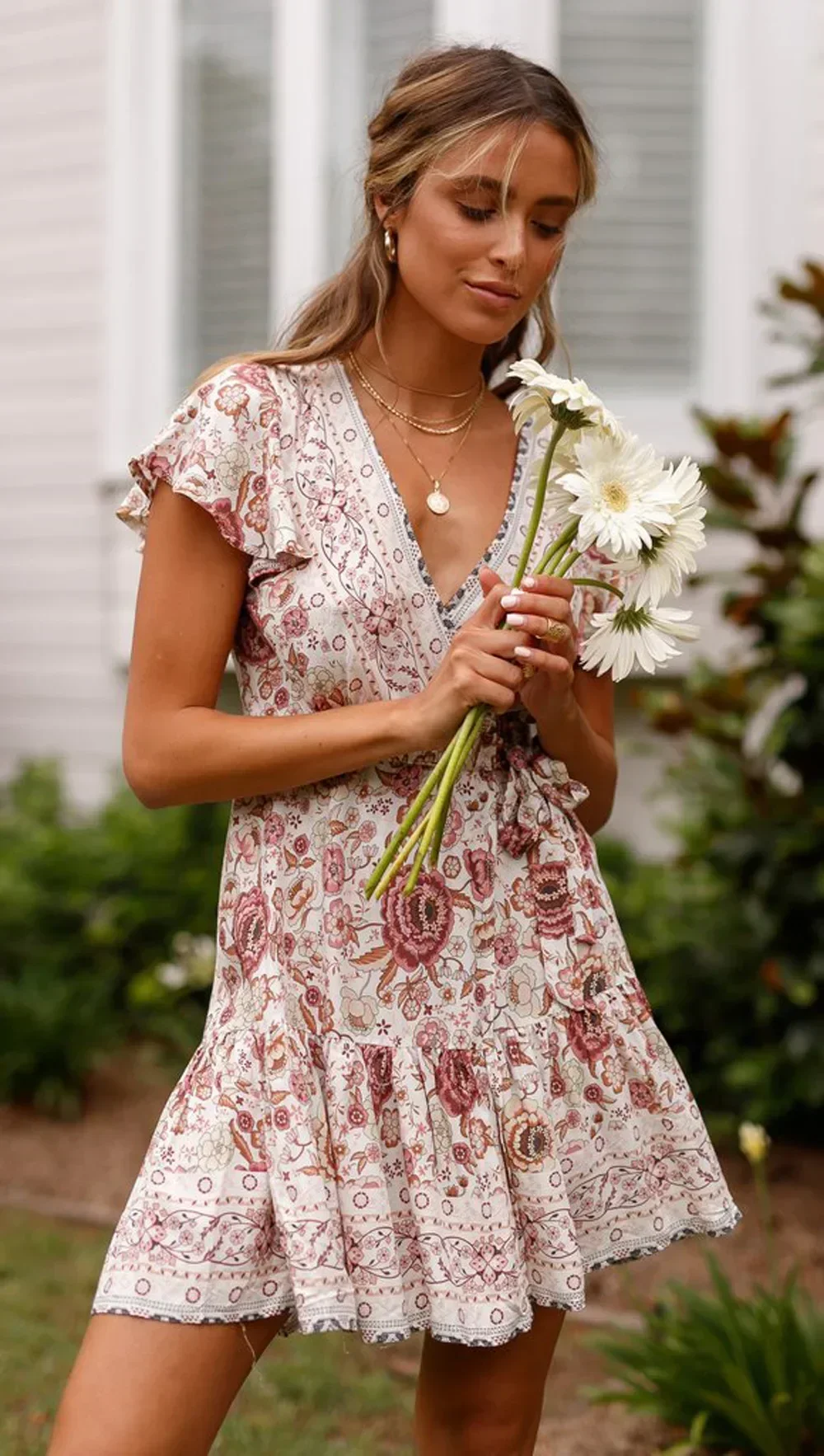 Robe femme boheme courte – Image 3