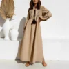 robe longue boheme chic beige