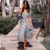 robe mi longue fleurie boheme