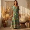 Robe verte longue boheme
