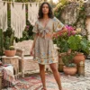 robe boheme fleurie courte