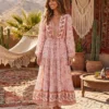 robe longue boheme rose