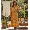 robe longue jaune bohème