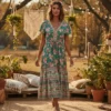 Robe boheme longue verte