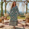 robe boheme vert emeraude