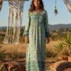Boheme robe longue verte