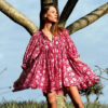 Robe ample florale rose