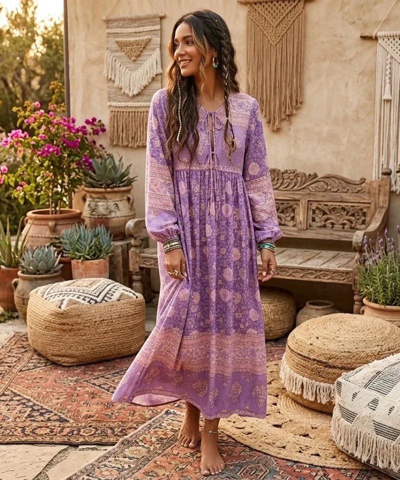 robe boheme violette