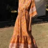 Robe bohème jaune